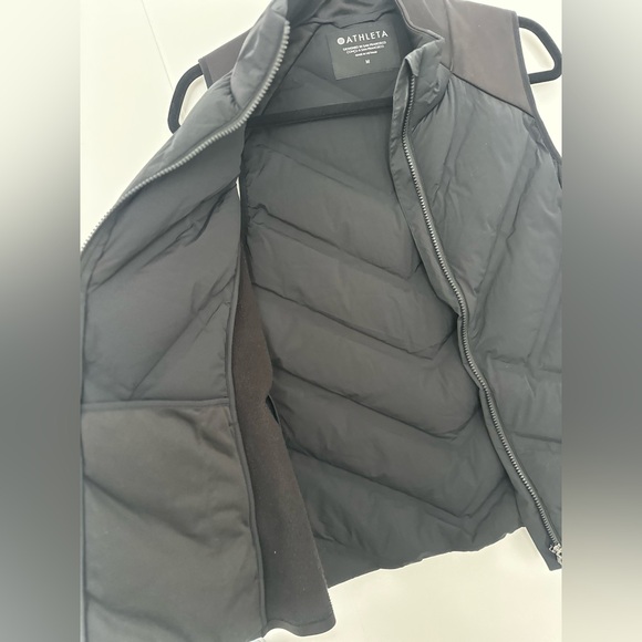 Athleta Inlet Goose Down Puffer Vest Black Medium Lightweight Zip - Picture 12 of 16